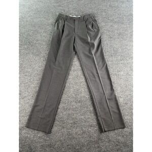 NWT Berle Dress Pants Men 35 Gray Wool Pleated Luxury Trousers Uncut Hem New